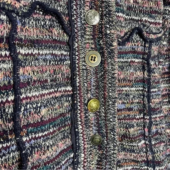 Free People Purple Tweed Cardigan Sweater Size Small - Picture 6 of 7